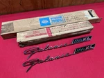 Nos 1962 Ford Galaxie 500 Xl Quarter Panel Emblems Script C2AZ-7625622-B Fomoco. Fixed Price $2000.00.