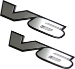 2 V6 Universal Engine Fender Emblems Car Truck Boat Aluminum Silver And Black. Fixed Price $14.99.