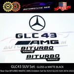GLC43 Suv Amg Biturbo 4MATIC Rear Star Emblem Black Combo Set For Mercedes X253. Fixed Price $84.20.