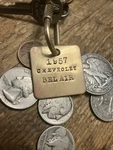 1957 Chevrolet Bel Air Solid Brass Key Fob Chevy. Fixed Price $14.95.