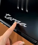 Oem Porsche Targa Roll Bar Script Emblems (X2) Satin Aluminum. Fixed Price $180.00.
