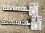 Pair 1973 74 75 76 77 78 79 80 Chevrolet Chevy Silverado 20 Truck Emblems 349695. Fixed Price $29.00.