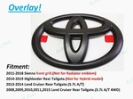 1PC Matte Black Toyota Logo Overlay Emblem Fit Sienna Highlander Cruiser. Fixed Price $29.80.