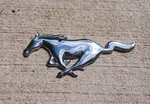Ford Mustang Grille Emblem, Chrome, 1999-2004 Part # 4R33 8A224. Fixed Price $19.95.
