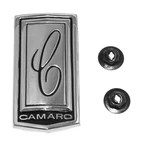 1970 Chevy Camaro "c" Header Panel Emblem With Fasteners Chrome #70C-16720-CA*. Fixed Price $19.00.