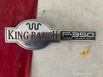 #j 1) 03-07 Ford F350 Super Duty King Ranch Lariat Fender Emblem 3C34-16B114-BA. Fixed Price $19.95.