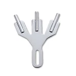 Polished Stainless Rear License Plate Frame 3-POST Flag Holder Parade Topper. Fixed Price $10.66.