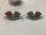 62 63 Original Vintage Chevy Corvette Crossed Flags Emblem 3792000 Set Oem. Fixed Price $59.99.