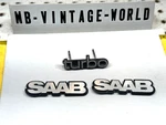 Saab Genuine 1991 900 Turbo Front Grille Hood Sides Metal Silver Oem 3 Emblems. Fixed Price $80.35.