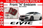 Genuine Oem Honda Civic 5DR Type Front Grille Emblem 2017-2019 75700-TGH-A01. Fixed Price $98.14.