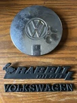 Volkswagen Vw Oem MK1 Golf Rabbit Emblem Badge Set With 6 1/4 Hub Cap Of 3. Fixed Price $28.00.