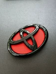 Toyota Piano Black - Red 14CM Logo Emblem Badge For Grille Corolla Altis. Fixed Price $250.00.