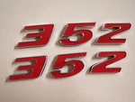 Ford 352 Galaxie Fairlane Engine Id Fender Hood Scoop Quarter Trunk Emblems Red. Fixed Price $24.99.