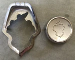 Vintage Packard Round Emblem & Bezel - Chrome 1950'S ? Specific Fits Unknown. Fixed Price $37.50.