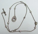 Daniel Sterling Bezel Set Crystal & Cz Teardrop Toggle Necklace. Fixed Price $76.50.