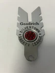Vintage Goodrich Silvertown Safety League License Plate Topper. Fixed Price $55.00.