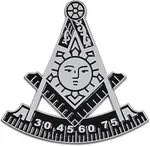 Masonic Auto Emblem - Black & Silver 3/4'' Tall Size: 2.75. Fixed Price $17.24.