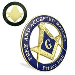 Asmileindeep Masonic Prince Hall Car Emblem Round Blue & Gold Freemason. Fixed Price $21.69.
