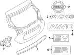 Genuine Nissan Hatch Emblem 90892-7LG0A. Fixed Price $70.46.