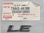 Toyota 06180/7544333450 "le" Rear Emblem. Oem Refurbished. 07/17 Camry. Fixed Price $10.00.