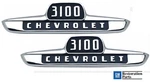1955 Chevy Truck Lh & Rh Chevrolet 3100 Hood Side Emblems Pair W/fasteners. Fixed Price $136.95.