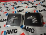 Amc American Motors 2 Nos 1980'S Eagle Head Chrome Black Metal Emblems. Fixed Price $34.97.