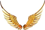 Pair Angel Wings Sticker, Automobile Emblem, 4.92IN*1.37*0.39IN Golden. Fixed Price $12.99.
