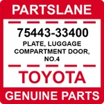 75443-33400 Toyota Oem Genuine Plate, Luggage Compartment Door, NO.4. Fixed Price $21.26.
