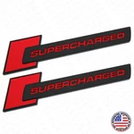 Audi Supercharged Side Fender Marker Nameplate Emblem Badge Decorate Black&red. Fixed Price $19.99.
