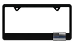 3D Police Flag Emblem Black Metal License Plate Frame Usa Made. Fixed Price $36.99.
