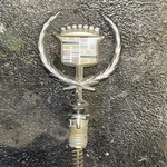 Vintage Cadillac Silver Wreath Crest Hood Ornament Euc. Fixed Price $31.99.