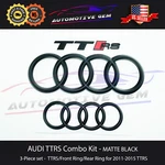 Audi Ttrs Emblem Matte Black Grill Trunk Ring Line Quattro Badge Kit 2011-2015. Fixed Price $113.32.