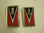 Nos Oem Ford 1965 Mercury Comet V8 Fender Emblems Ornaments Trim Pair. Fixed Price $79.00.