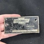 Vintage Chevrolet Division Serial Number Emblem Truck Car Restoration. Fixed Price $49.99.