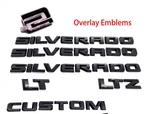 Gloss Black Overlay Emblem Fit 2019-2026 Chevrolet Silverado 1500 Lt. Fixed Price $59.89.