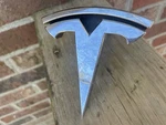 2016-2019 Tesla Model X Front Logo Emblem 1047884-00-D *cracked*. Fixed Price $40.00.