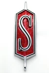 New 69-70 Cutlass "s" Front Hood Nose Emblem / For Olds Red & Chrome Trim Badge. Fixed Price $49.99.