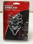 Pilot IP-3071 Chrome Skull Emblem With Flames, Stick-on. Fixed Price $8.05.