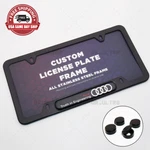 Black Stainless Steel Front Rear Emblem License Plate Frame Cover - Audi Ring. Fixed Price $32.99.