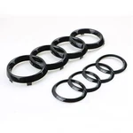 Audi 4 Rings Front Hood & Rear Trunk Emblem Badge - Gloss Black / Chrome Abs. Fixed Price $9.59.