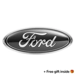 Black 9" Ford Oval Emblem Badge Rear Tailgate F-150 F-250 Ranger Flex W/o Camera. Fixed Price $25.00.