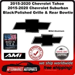 2015-2020 Tahoe Black/polished Billet Bowtie Grille & Rear Emblem Ami 96129KP. Fixed Price $118.88.