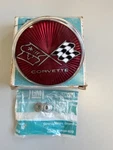 1975-1976 Corvette Front Cross Flag Nose Emblem & Fasteners Gm 358738. Fixed Price $100.00.
