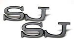 New "sj" Front Fender Emblem Pair / For 1973-1977 Pontiac Grand Prix Badge Trim. Fixed Price $109.99.