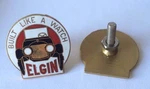Elgin Car Built Like Watch Medallion Emblem Set 1-3/8" Diameter Vintique. Fixed Price $40.00.