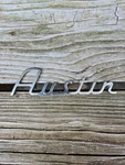Vintage Used Oem Metal Austin External Emblem Badge 5.25" J Fray 14A6802. Fixed Price $35.00.