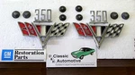 1967 Camaro 350 V-flag Fender Emblem Set Gm Licensed W Retainers Chevelle Nova. Fixed Price $48.95.