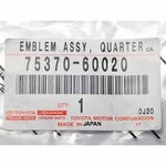 Toyota / Oem Rear Quarter Emblem 75370-60020 For Land Cruiser BJ60 FJ60 FJ62. Fixed Price $41.00.