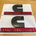 2PCS Set Cummins Turbo Diesel Emblems For Ram 2500 3500 Fender Badges Black Red. Fixed Price $21.99.