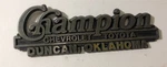 Vintage Car Dealership Emblem Champion Chevrolet Toyota Duncan Oklahoma. Fixed Price $8.99.